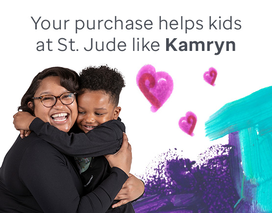 your purchase helps kids at St. Jude like Kamryn