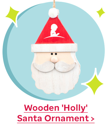 Wooden 'Holly'
Santa Ornament