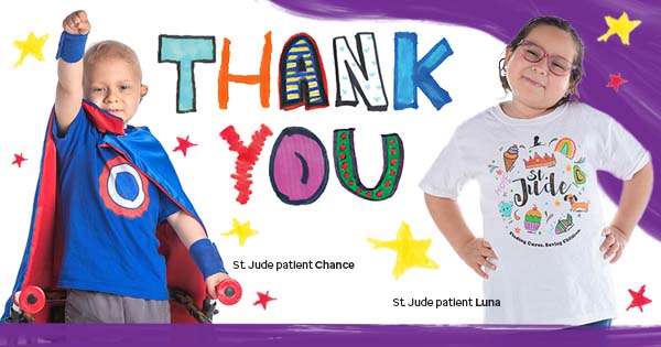 Thank you St. Jude patient Chance St. Jude patient Luna